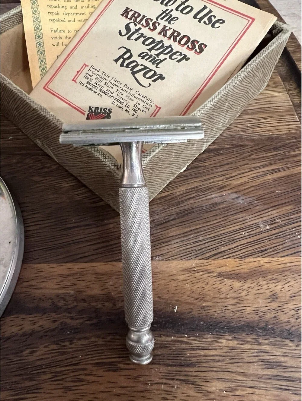 1920’s Antique Kriss Kross Stripper and Razor Kit Working and In Original